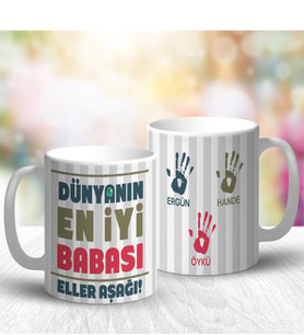 BK Gift Kişiye Özel Beyaz Kupa Bardak (babalar Günü Temalı) 0-t