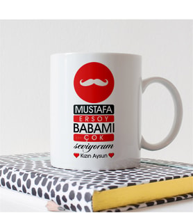 BK Gift Kişiye Özel Babamı Çok Seviyorum Tasarımlı Beyaz Kupa Bardak - 2