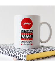 BK Gift Kişiye Özel Babamı Çok Seviyorum Tasarımlı Beyaz Kupa Bardak - 2