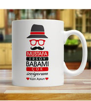 BK Gift Kişiye Özel Babamı Çok Seviyorum Tasarımlı Beyaz Kupa Bardak - 1