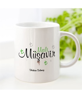 BK Gift Kişiye Özel Mesleki Mali Müşavir Beyaz Kupa Bardak - 2