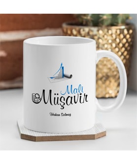 BK Gift Kişiye Özel Mesleki Mali Müşavir Beyaz Kupa Bardak - 1
