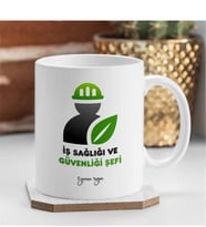 BK Gift Kişiye Özel Mesleki İş Sağlığı Ve Güvenliği Şefi Beyaz Kupa Bardak