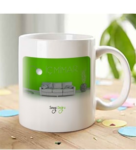 BK Gift Kişiye Özel Mesleki İç Mimar Beyaz Kupa Bardak - 4