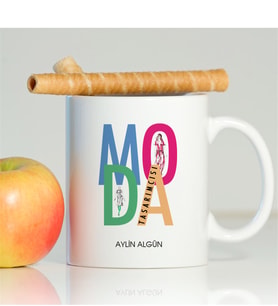 BK Gift Kişiye Özel Mesleki Moda Tasarımcısı Beyaz Kupa Bardak - 2