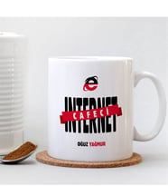 BK Gift Kişiye Özel Mesleki Internet Cafeci Beyaz Kupa Bardak - 1