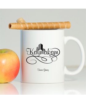 BK Gift Kişiye Özel Mesleki Kaymakam Beyaz Kupa Bardak - 1