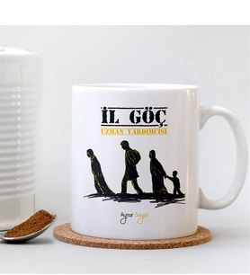 BK Gift Kişiye Özel Mesleki İl Göç Uzman Yardımcısı Beyaz Kupa Bardak