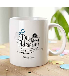 BK Gift Kişiye Özel Mesleki Diş Hekimi Beyaz Kupa Bardak - 002