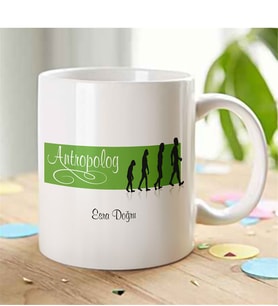 BK Gift Kişiye Özel Mesleki Antropolog Beyaz Kupa Bardak - 2