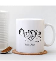 BK Gift Kişiye Özel Mesleki Optisyen Beyaz Kupa Bardak - 2