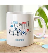 BK Gift Kişiye Özel Sosyal Medya Uzmanı Beyaz Kupa Bardak - 3
