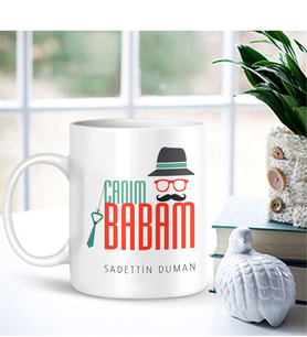 BK Gift Kişiye Özel Canım Babam Beyaz Kupa Bardak - 003