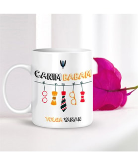 BK Gift Kişiye Özel Canım Babam Beyaz Kupa Bardak - 002