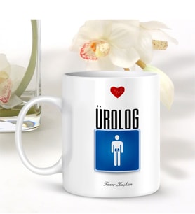 BK Gift Kişiye Özel Mesleki Ürolog Beyaz Kupa Bardak - 001