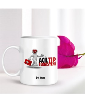 BK Gift Kişiye Özel Mesleki Acil Tıp Teknisyeni Beyaz Kupa Bardak - 001