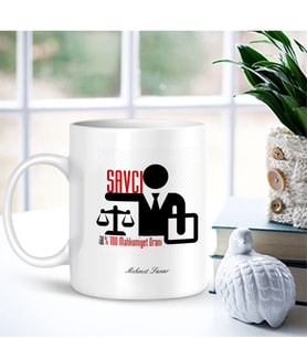 BK Gift Kişiye Özel Mesleki Savcı Beyaz Kupa Bardak - 001