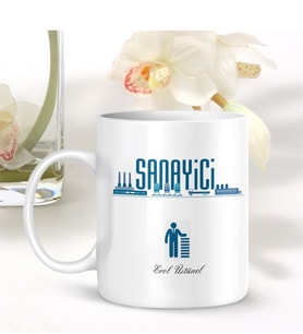 BK Gift Kişiye Özel Mesleki Sanayici Beyaz Kupa Bardak - 001