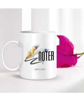 BK Gift Kişiye Özel Mesleki Noter Beyaz Kupa Bardak - 001