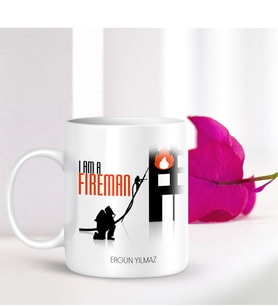 BK Gift Kişiye Özel Mesleki İtfaiye Memuru Beyaz Kupa Bardak - 002