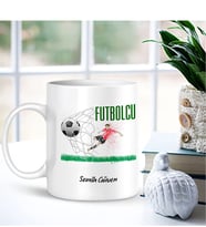 BK Gift Kişiye Özel Mesleki Futbolcu Beyaz Kupa Bardak - 002