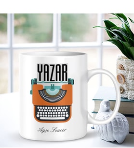 BK Gift Kişiye Özel Mesleki Yazar Beyaz Kupa Bardak - 002