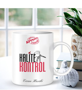 BK Gift Kişiye Özel Mesleki Kalite Kontrol Beyaz Kupa Bardak - 001