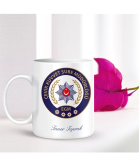 BK Gift Kişiye Özel Mesleki Çevik Kuvvet Beyaz Kupa Bardak - 002