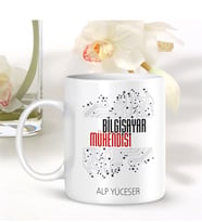 BK Gift Kişiye Özel Mesleki Bilgisayar Mühendisi Beyaz Kupa Bardak - 001