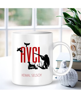 BK Gift Kişiye Özel Mesleki Avcı Beyaz Kupa Bardak - 001