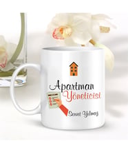 BK Gift Kişiye Özel Mesleki Apartman Yöneticisi Beyaz Kupa Bardak - 001