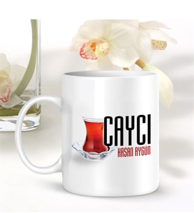 BK Gift Kişiye Özel Mesleki Çaycı Beyaz Kupa Bardak - 001