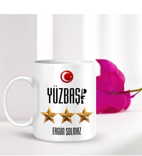 BK Gift Kişiye Özel Mesleki Yüzbaşı Beyaz Kupa Bardak - 001