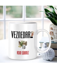 BK Gift Kişiye Özel Mesleki Veznedar Beyaz Kupa Bardak - 001