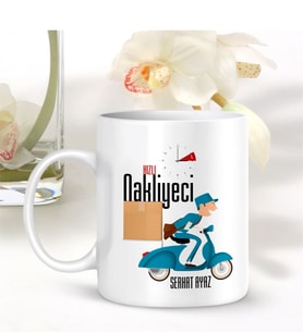 BK Gift Kişiye Özel Mesleki Nakliyeci Beyaz Kupa Bardak - 001