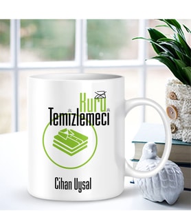 BK Gift Kişiye Özel Mesleki Kuru Temizlemeci Beyaz Kupa Bardak - 001