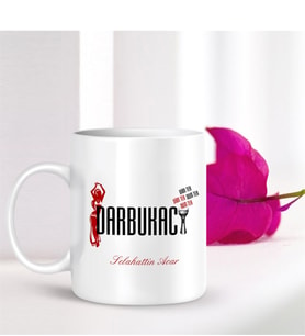 BK Gift Kişiye Özel Mesleki Darbukacı Beyaz Kupa Bardak - 001