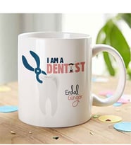 BK Gift Kişiye Özel Mesleki Diş Hekimi Beyaz Kupa Bardak - 001