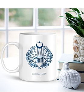 BK Gift Kişiye Özel Mesleki Zabıta Beyaz Kupa Bardak - 001