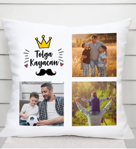 Babaya İsimli Fotoğraflı Kare Yastık