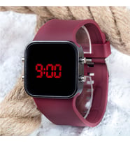 Spectrumwatch Smooth & Bordeaux Led Dijital Bordo Kol Saat Bileklik Saat ST-3030