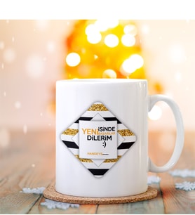 BK Gift Kişiye Özel Yeni İşinde Başarılar Dilerim Tasarımlı Beyaz Kupa Bardak - 7