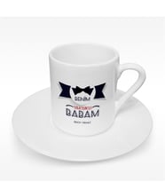 BK Gift Kişiye Özel Benim Yakışıklı Babam Tasarımlı Türk Kahvesi Fincanı - 1