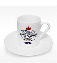 BK Gift Kişiye Özel Benim Kral Babam Tasarımlı Türk Kahvesi Fincanı - 1