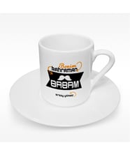 BK Gift Kişiye Özel Benim Kahraman Babam Tasarımlı Türk Kahvesi Fincanı - 1