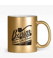 BK Gift Kişiye Özel Benim Babam Adam Gibi Adam Tasarımlı Altın Yaldızlı Kupa Bardak - 1