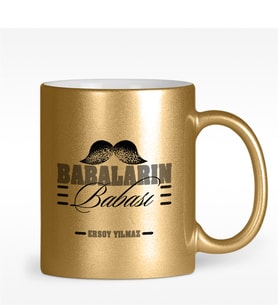 BK Gift Kişiye Özel Babaların Babası Tasarımlı Altın Yaldızlı Kupa Bardak - 1
