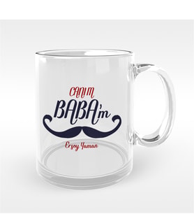 BK Gift Kişiye Özel Canım Babam Tasarımlı Cam Kupa Bardak - 10