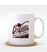 BK Gift Kişiye Özel Benim Babam Adam Gibi Adam Tasarımlı Beyaz Kupa Bardak - 1