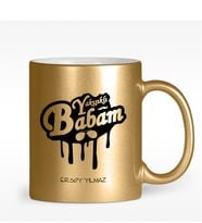 BK Gift Kişiye Özel Yakışıklı Babam Tasarımlı Altın Yaldızlı Kupa Bardak - 3